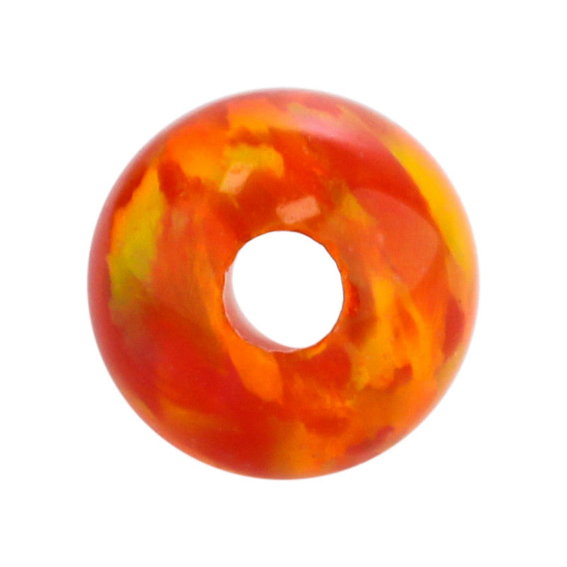 全孔球形OPAL仿欧泊石裸石 人造合成圆珠橙澳宝珠子OP31