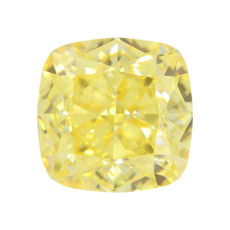 9A鹅黄冰花切肥正方高碳钻 锆石裸石戒面主戒指