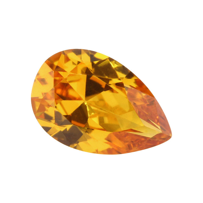 梨形22#黄刚玉裸石戒面 水滴形刚玉合成黄宝石镶嵌主石