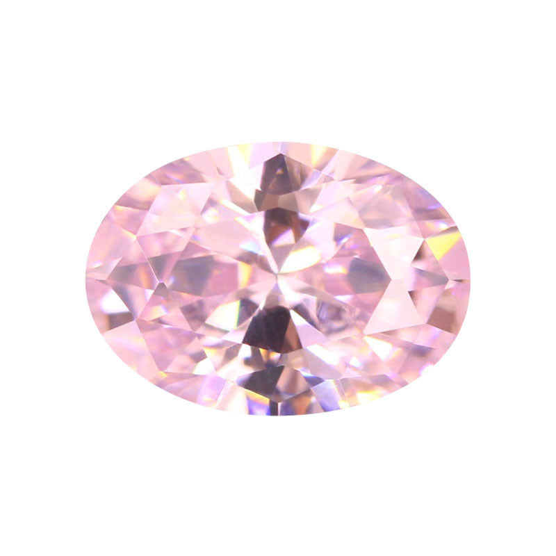 5A蛋形浅粉红色锆石裸石 椭圆形人造cz宝石首饰皓石批发