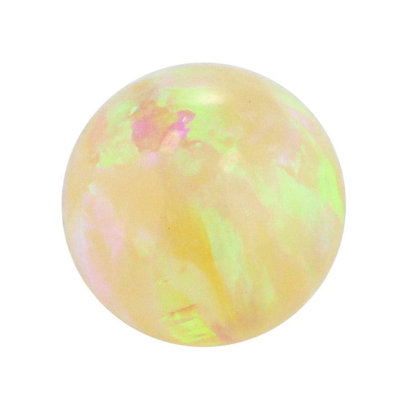 球形OPAL仿欧泊石宝石裸石 人造浅黄圆珠澳宝珠子OP04