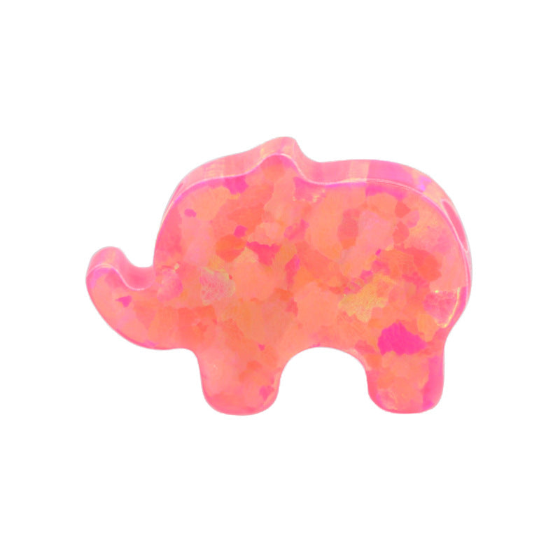 合成澳宝欧泊石OPAL 大象单孔耳钉素面裸石戒面项链OP43