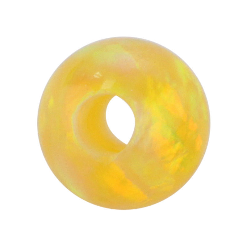 全孔球形OPAL仿欧泊石宝石裸石 人造圆珠子澳宝黄色#54