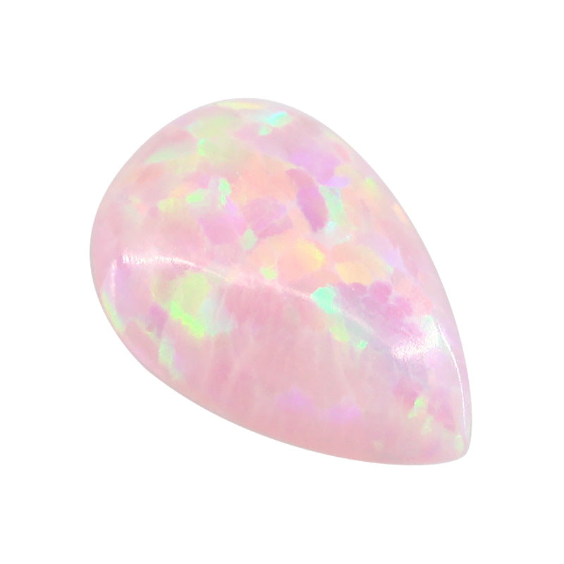 梨形合成欧泊石OPAL裸石 人造澳宝水滴形戒面平底钻OP08