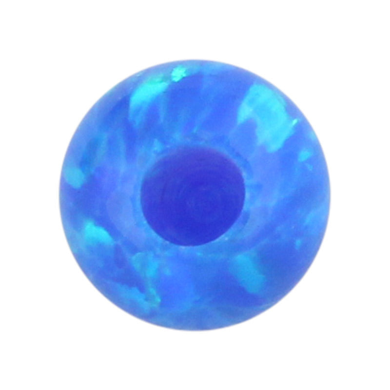 半孔球形OPAL蛋白石宝石裸石 合成澳宝蓝色圆珠裸珠OP05