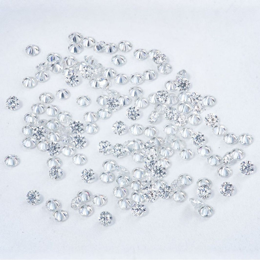 D-VVS1梧州宝石高品级莫桑石八心八箭裸石小圆形厘石首饰配石