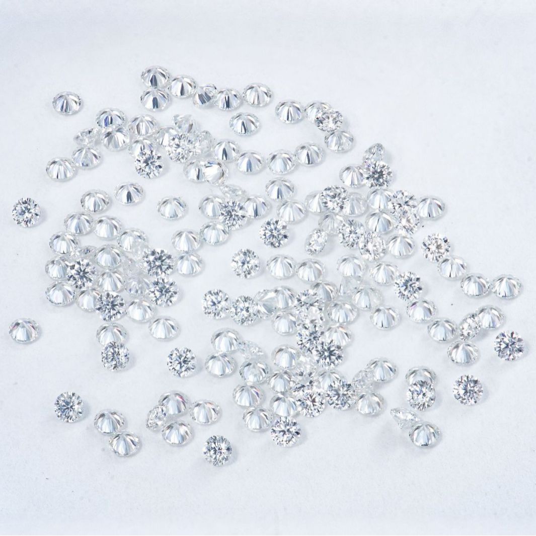 D-VVS1梧州宝石高品级莫桑石八心八箭裸石小圆形厘石首饰配石