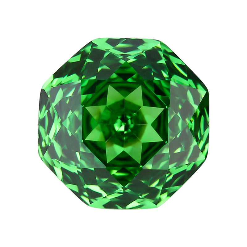 翠绿A千禧玫瑰切高碳钻 美甲钻八边形裸石首饰主石尖底
