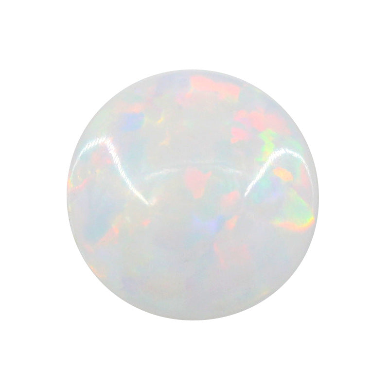 圆形平底白彩色仿欧泊石宝石OPAL裸石 人造合成澳宝OP18