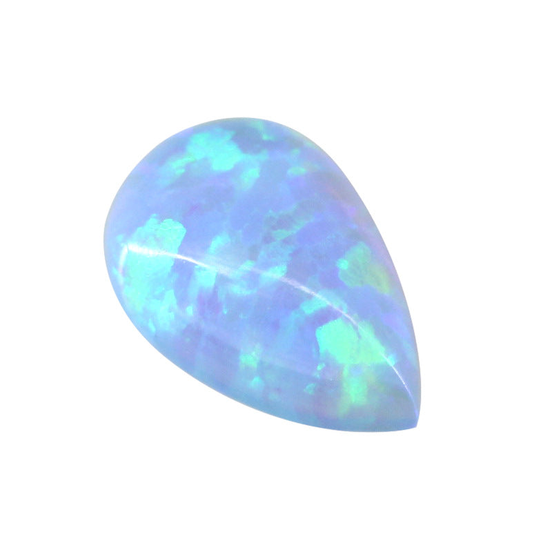 OPAL梨形合成欧泊石裸石 人造澳宝水滴形戒面平底钻OP06