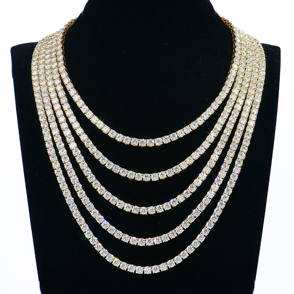 5mm莫桑石网球项链女款网球链简约高级感首饰项饰品女