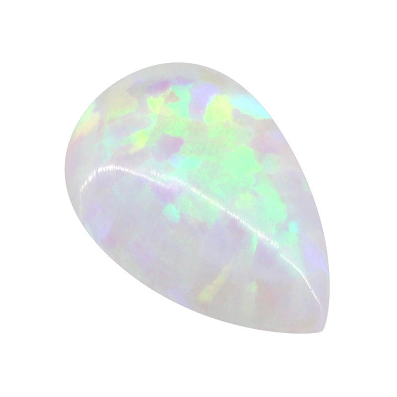 梨形合成欧泊石戒面OPAL裸石 人造澳宝水滴形平底钻OP16