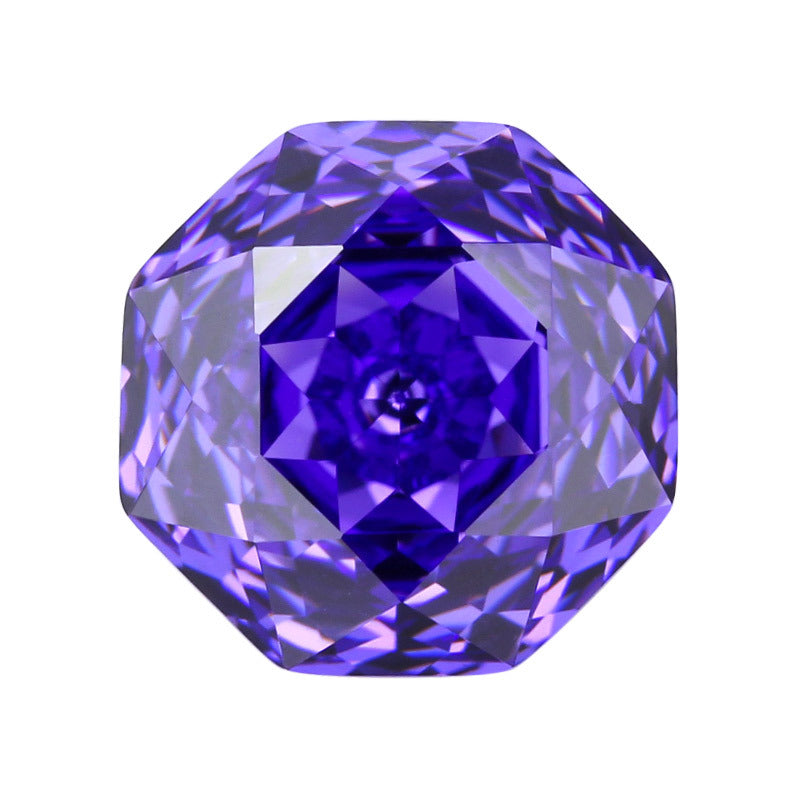 千禧玫瑰切紫罗蓝色高碳钻 美甲钻八边形直播首饰配石