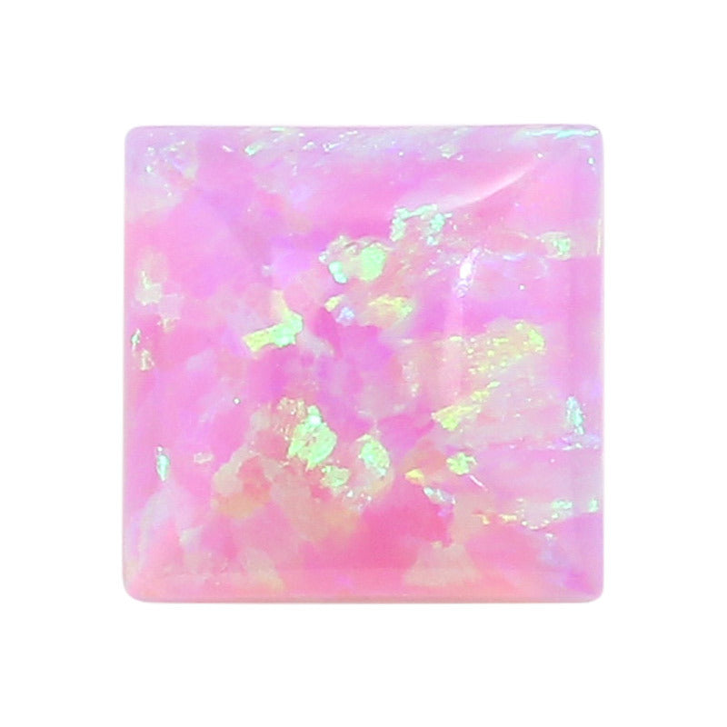 正方直角平底人造日系蛋白石 粉色幻彩合成OPAL欧泊OP10