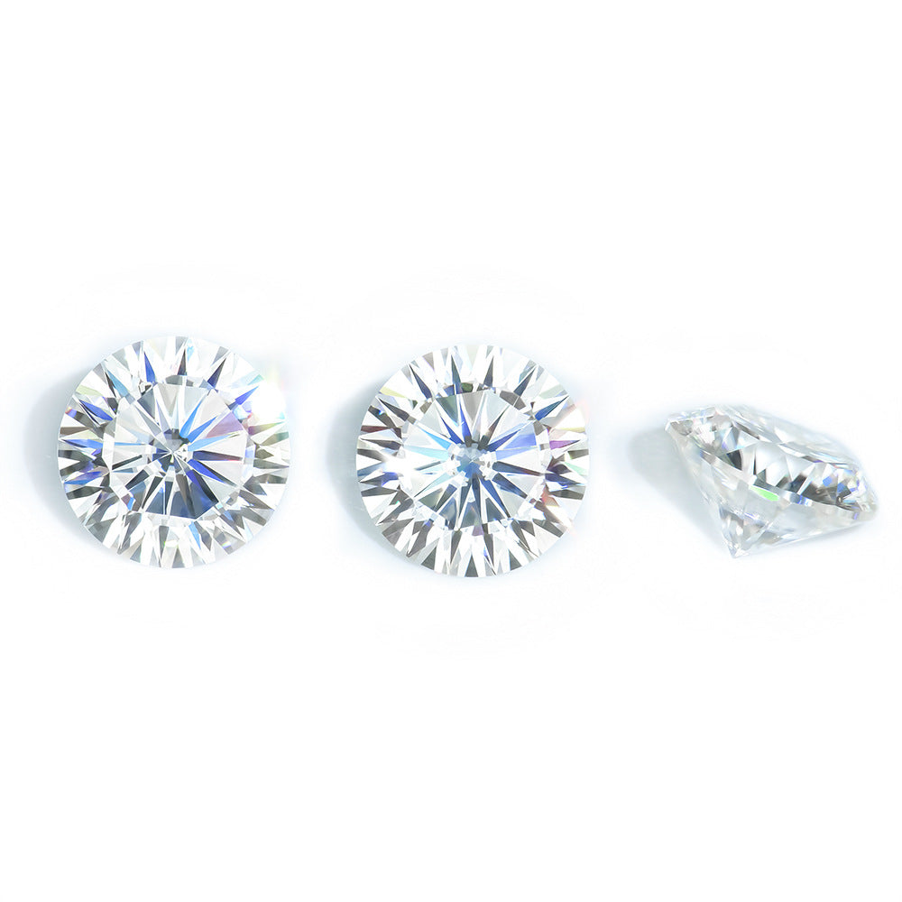 梧州人工培育宝石首饰配钻圆形莫桑石DEF色十六心十六箭高品配钻