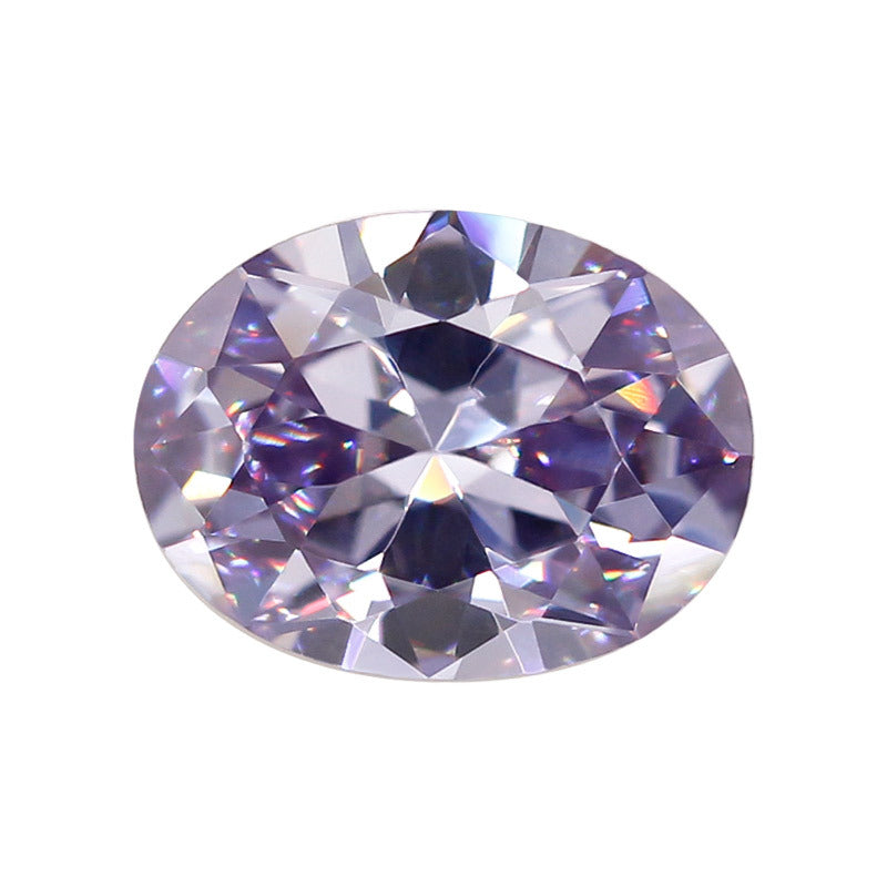 镀金黄底蛋形变蓝色锆石裸石批发 椭圆形镀底变兰色人造