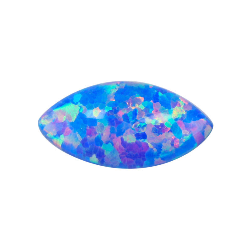 人造OPAL马眼形合成欧泊石裸石戒面 火彩澳宝平底钻OP74