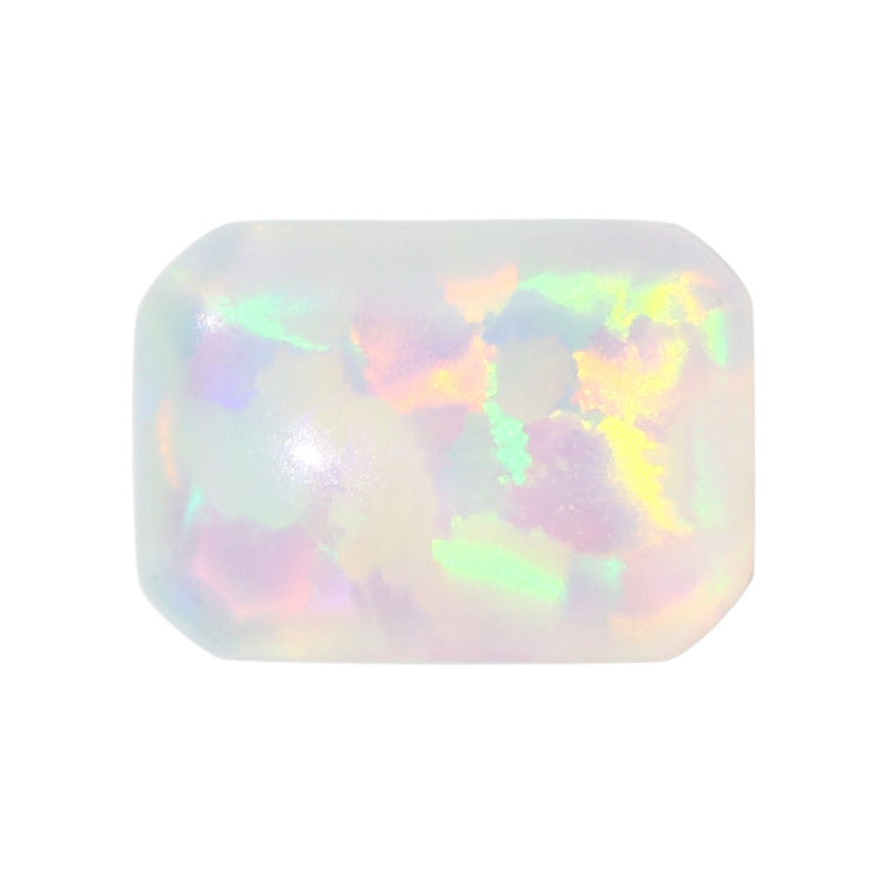 长方倒角平底素面人造欧泊石 半透明合成澳宝裸石#17B1