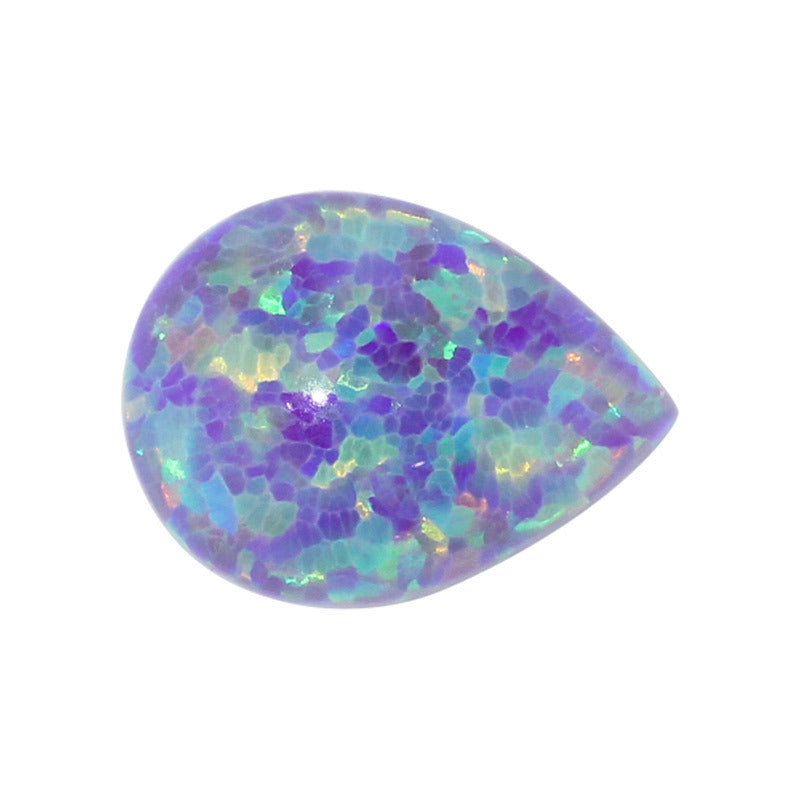 梨形合成欧泊石OPAL裸石 人造澳宝水滴形戒面平底钻OP40