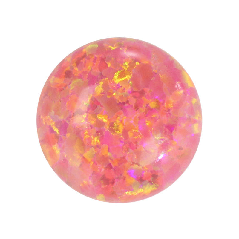 圆形平底人造澳宝仿欧泊石 OPAL合成宝石裸石欧珀OP24