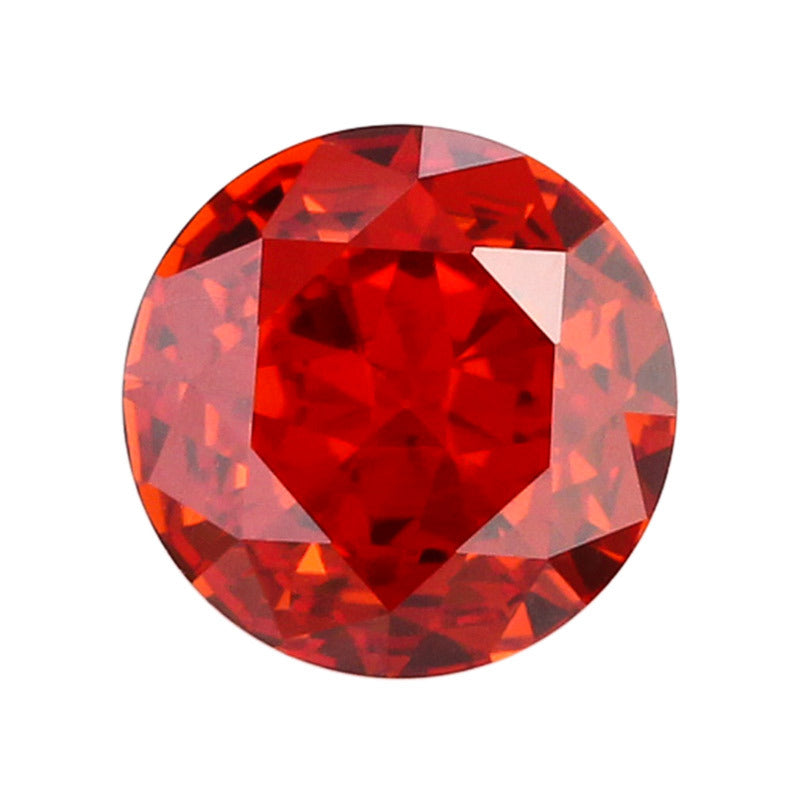 9A圆形冰花切高碳钻 帕德玛色锆石裸石戒面主石人造宝石