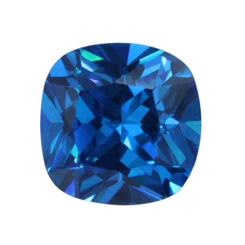 肥正方深海兰锆石裸石戒面 枕形深海蓝人造皓石宝石批发