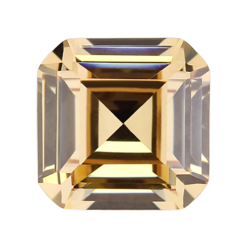 正方形锆石正方倒角车平香槟色 人造皓石AAA批发CZ裸石
