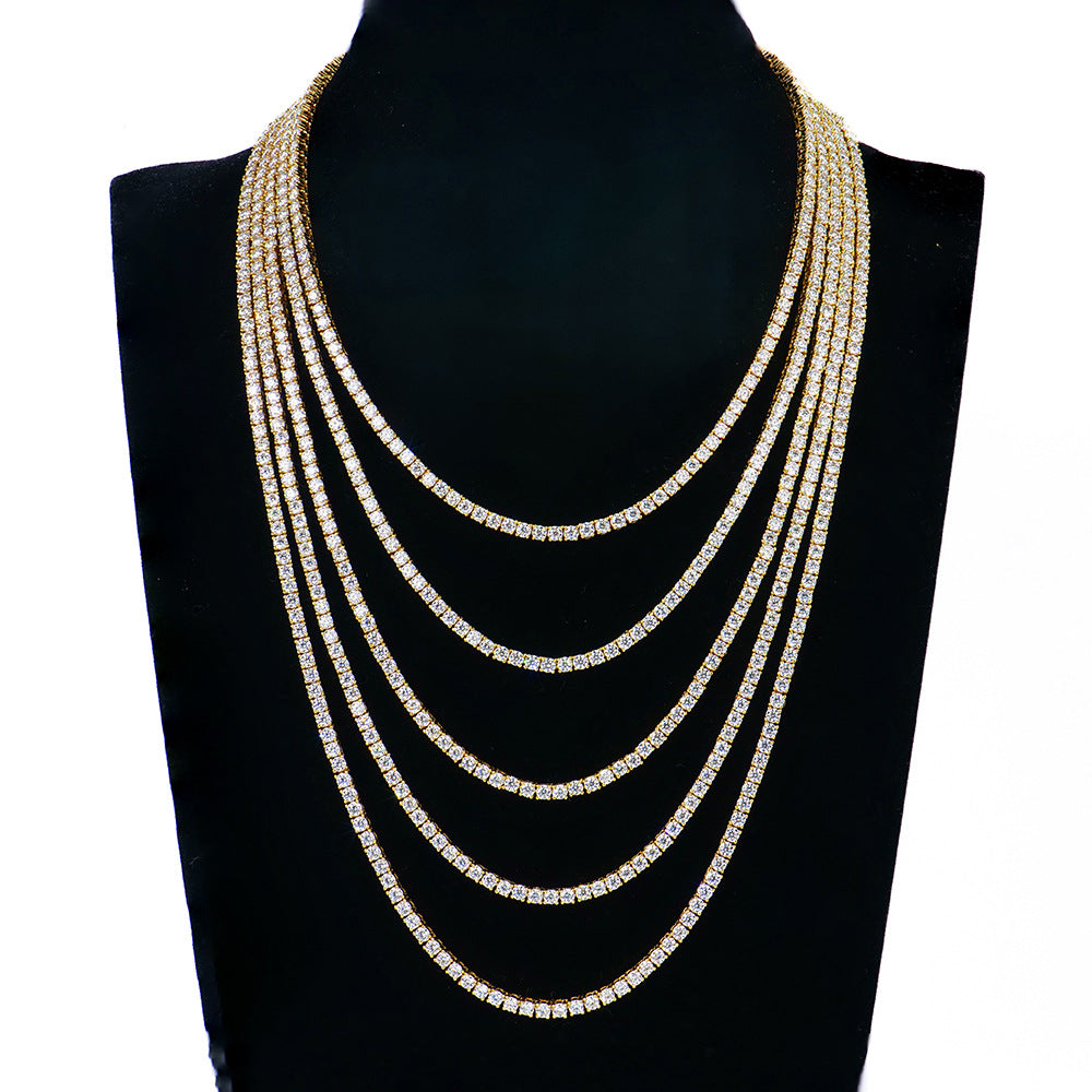 3mm莫桑石网球项链女款网球链简约高级感首饰项饰品女