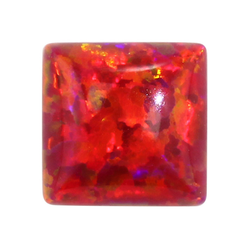 正方直角平底人造合成OPAL仿欧泊石 红色澳宝欧珀OP45