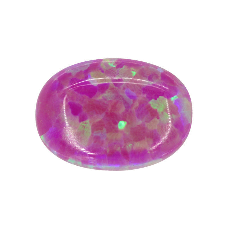 OPAL蛋形合成欧泊石裸石 镶戒面人造澳宝椭圆形平底OP09