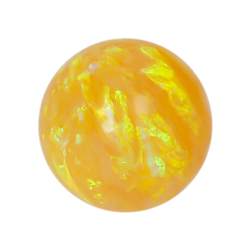 圆珠OPAL仿欧泊石宝石裸石 人造合成澳宝球形戒面OP28