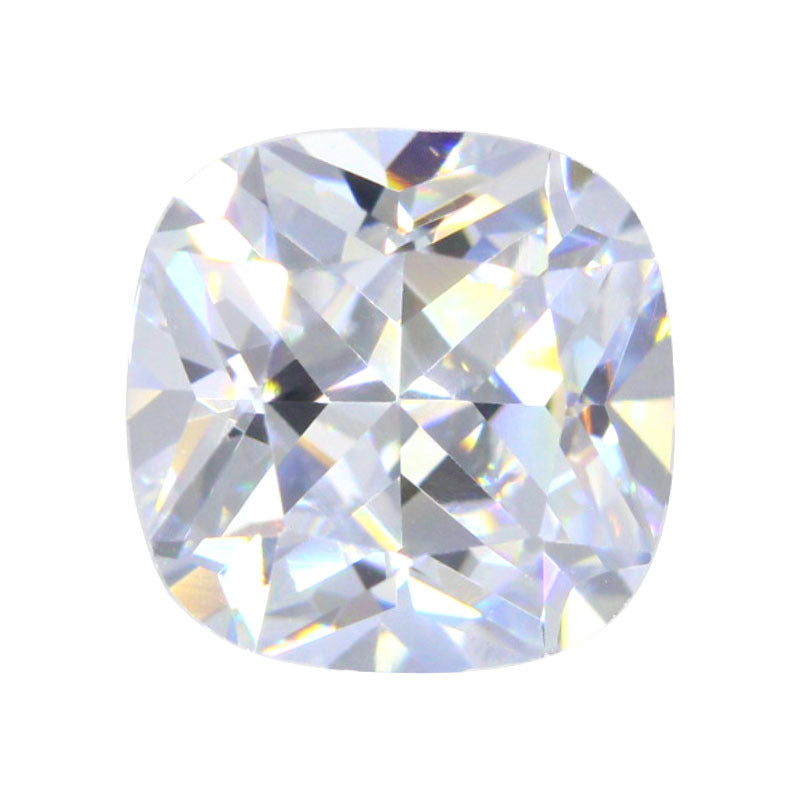 5A肥正方白色锆石裸石戒面 枕形合成立方氧化锆CZ皓石