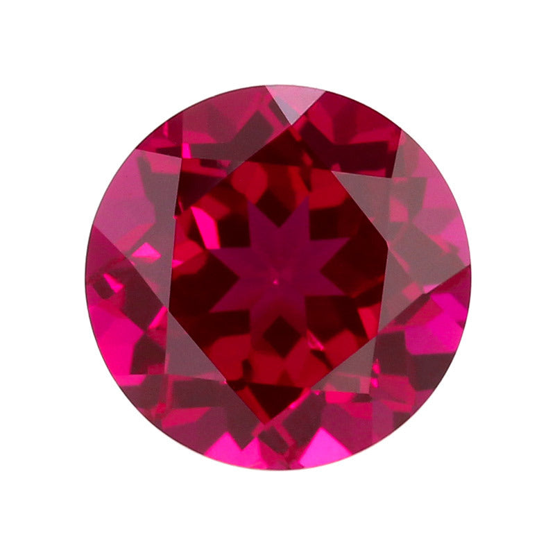 天然底圆形5#红刚玉裸石批发 人造合成红宝石玫红戒面钻