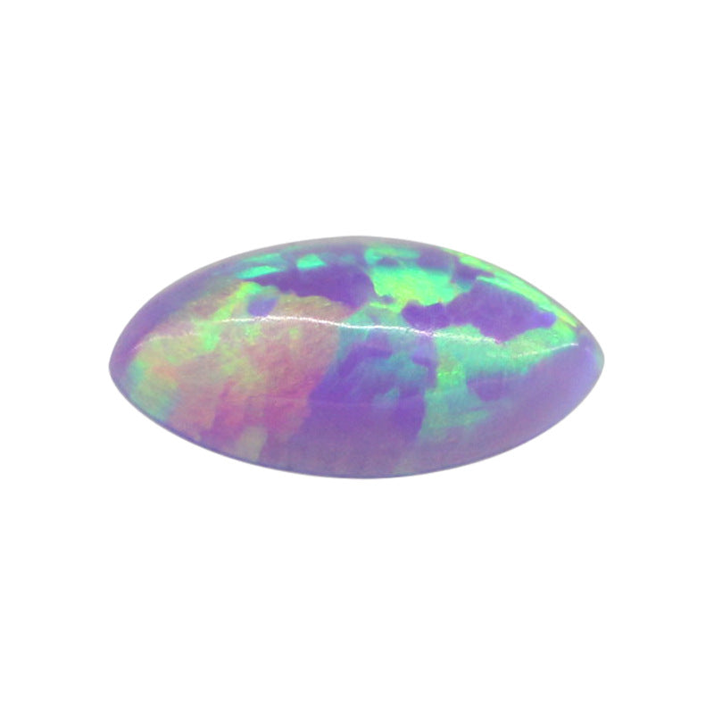 人造OPAL马眼形合成欧泊石裸石戒面 火彩澳宝平底钻OP40