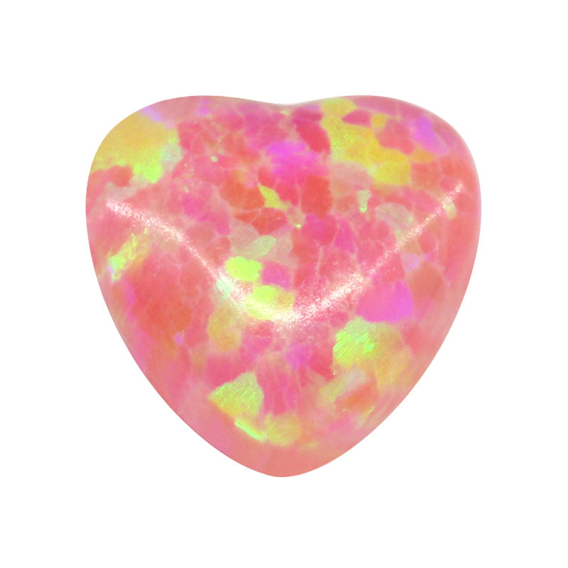 桃心形合成澳宝欧泊石裸石 心形戒面人造OPAL蛋白石OP07
