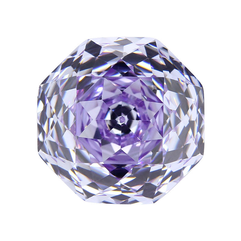 千禧玫瑰切薰衣草色高碳钻 美甲钻八边形直播首饰配石