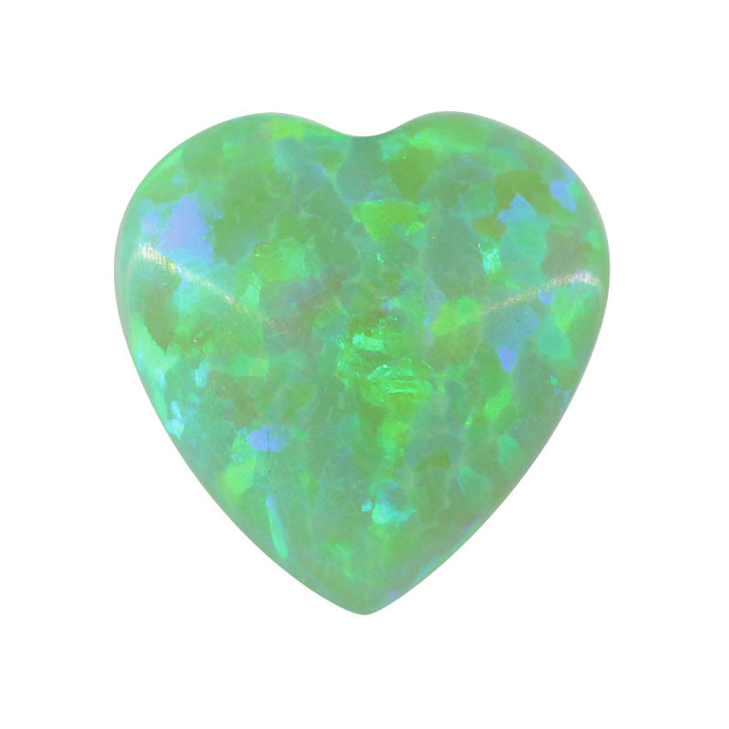 桃心形合成澳宝欧泊石裸石 人造OPAL蛋白石心形戒面OP11