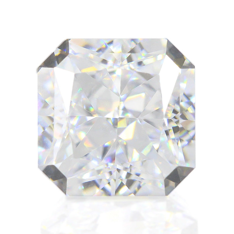 9A冰花切正方倒角高碳钻 小八角形白色锆石裸石戒面主石