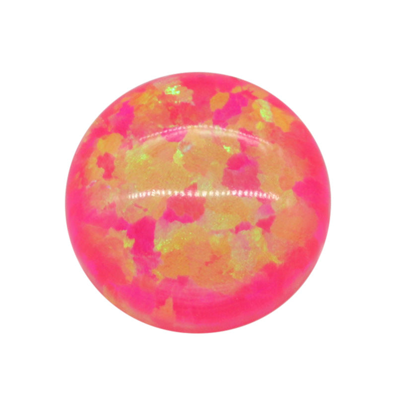 圆形平底人造澳宝仿欧泊石 OPAL合成宝石裸石戒面OP43