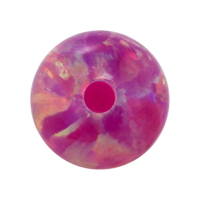 半孔圆珠OPAL仿欧泊石裸石 球形合成蛋白石澳宝珠子OP22