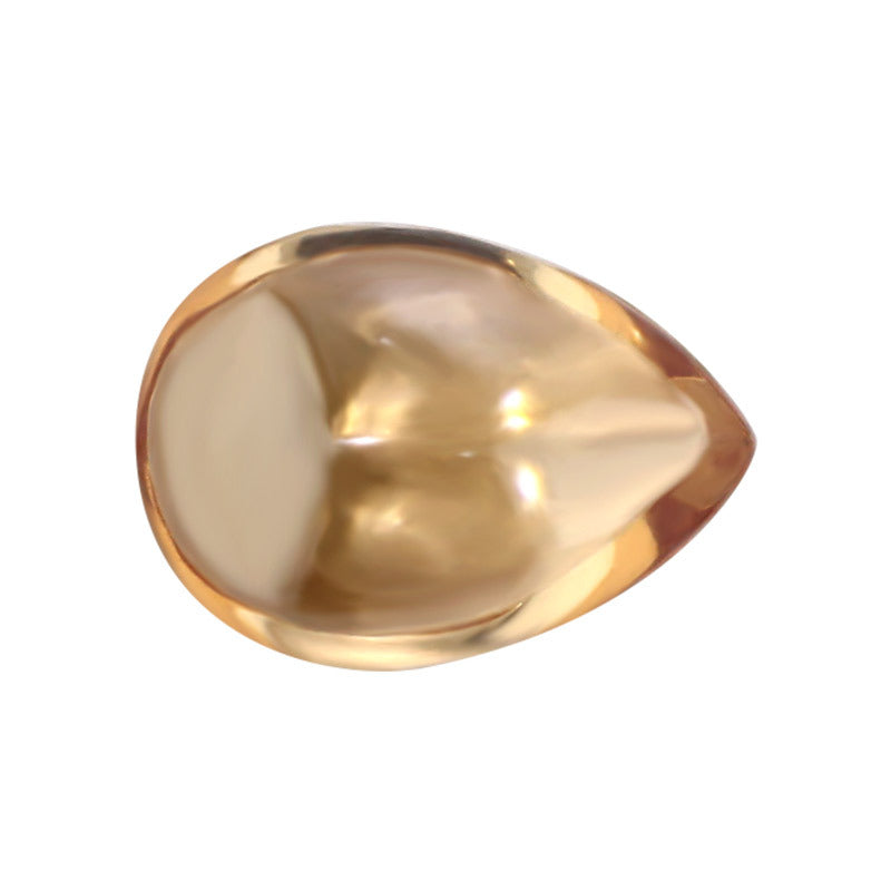 梨形平底素面香槟锆石裸石 人造锆石卜面光面水滴裸钻批