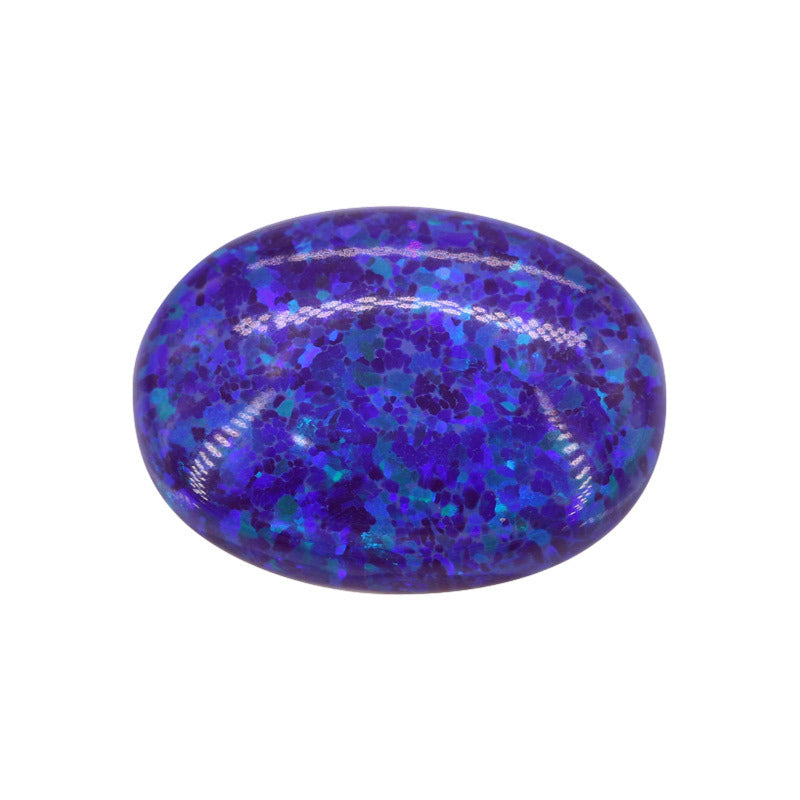 OPAL蛋形合成欧泊石裸石 人造澳宝椭圆形欧珀石宝蓝OP52