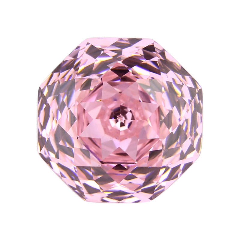 千禧玫瑰切进口粉色高碳钻 八边形立体轻奢尖底指甲钻