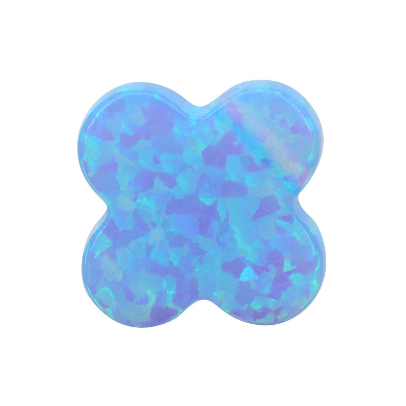 合成澳宝欧泊石OPAL 时尚花朵耳钉饰品素面戒面项链OPO6