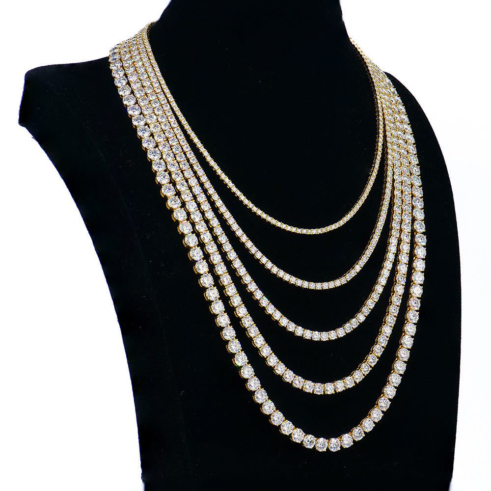 2mm银网球项链女款莫桑石网球链简约高级感首饰项饰