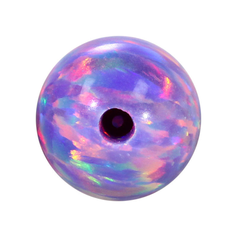 半孔球形OPAL仿欧泊石宝石裸石 合成澳宝耳钉珠子OP38