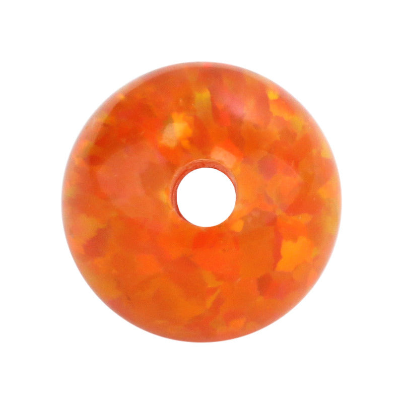 全孔球形OPAL仿欧泊石宝石 人造合成圆珠澳宝橙色OP30