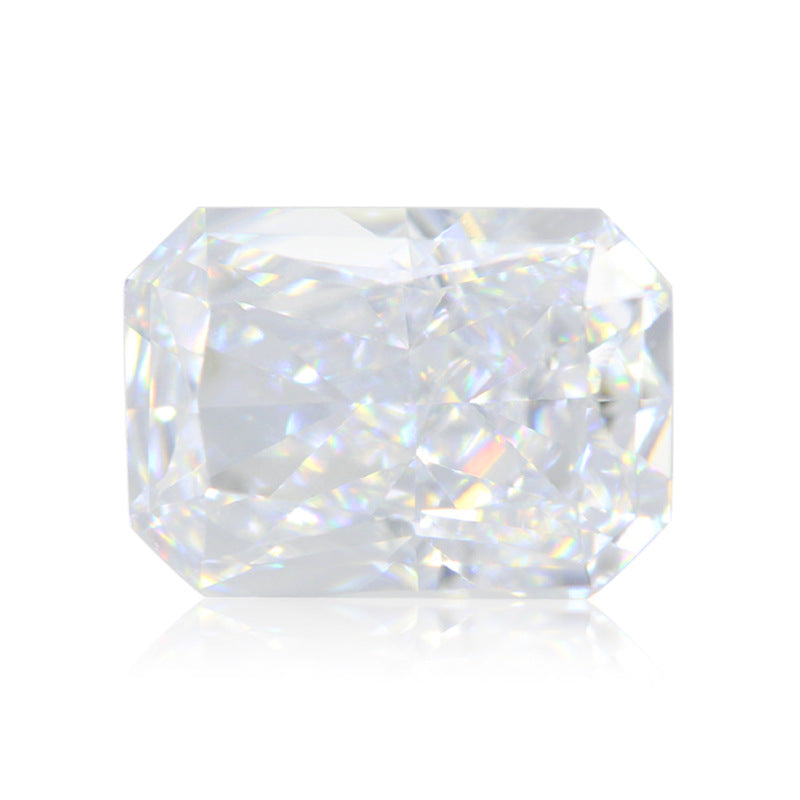 9A长方倒角冰花切白锆石高碳钻 小八角形锆石CZ裸石戒面