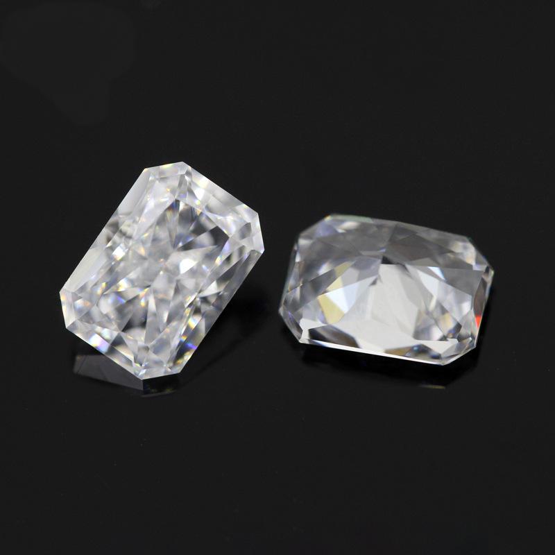 9A长方倒角冰花切白锆石高碳钻 小八角形锆石CZ裸石戒面