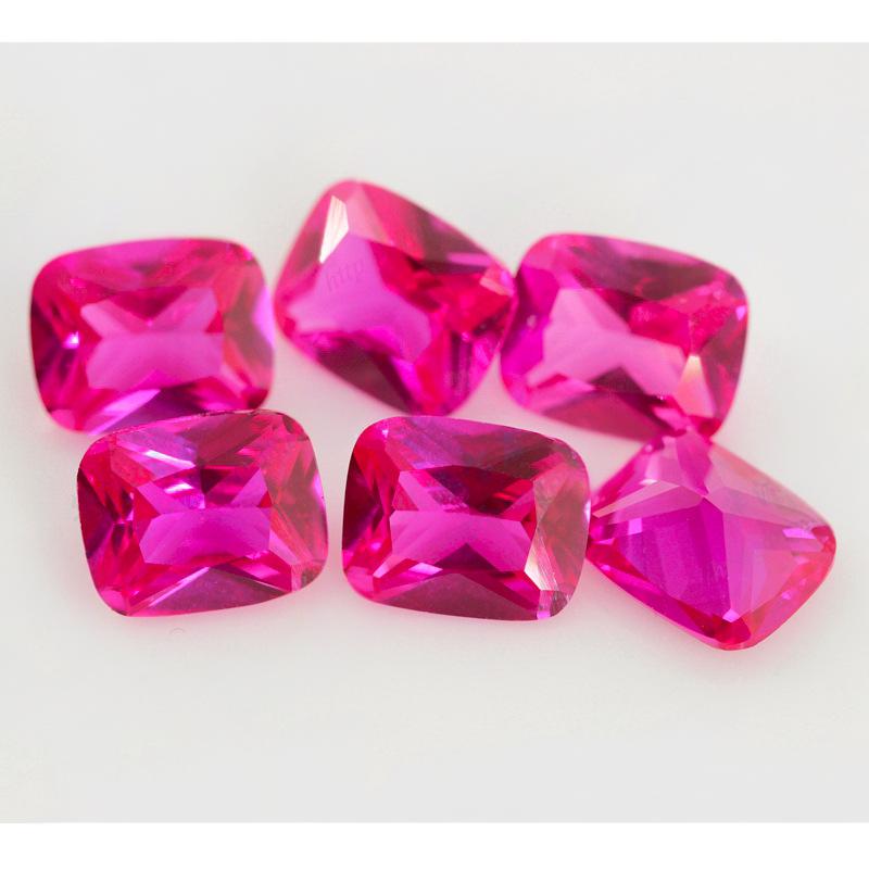 肥长方形3#红刚玉裸石批发 枕形尖底3号红刚合成红宝石